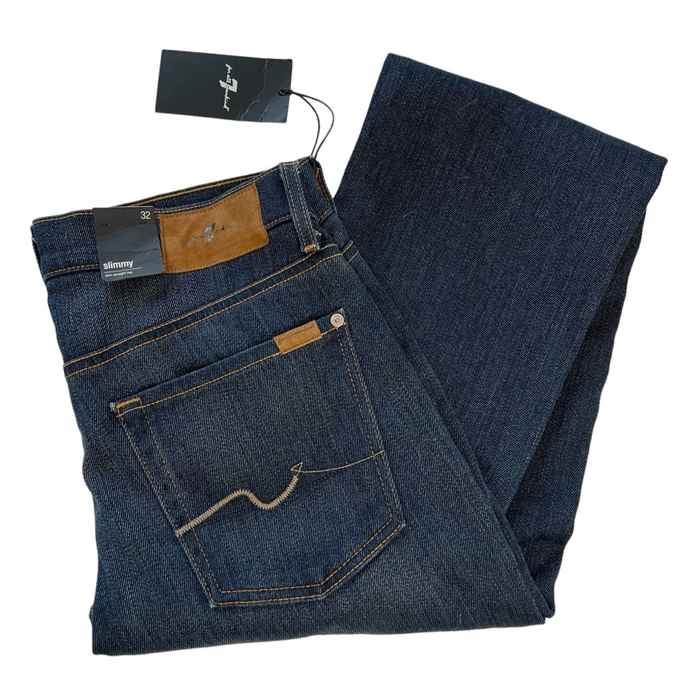 SEVEN 7 FOR ALL MANKIND NWT Slimmy Slim Straight Leg Jean Men's Size 32 - Picture 10 of 16